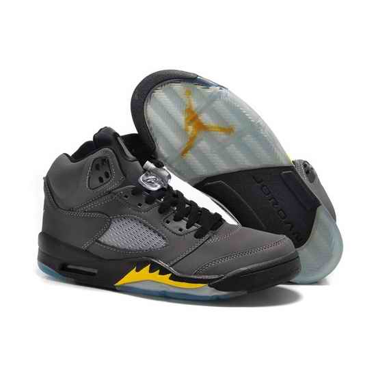 Air Jordan 5 Men Shoes Gray Yellow